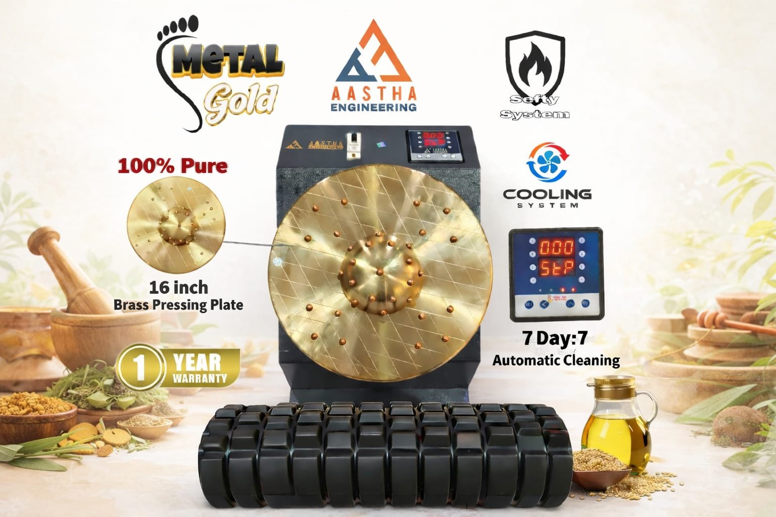 Metal Gold- Kansa Thali Massage Machine - Image 3